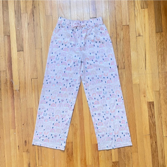 4/$25 Eddie Bauer Pajama Set Girls Medium 10/12 Pink Rainbow Long Sleeve Pants - Picture 10 of 15